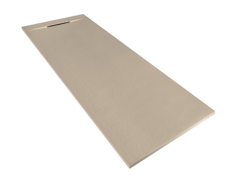 Receveur de douche Matic 80x200 en résine effet pierre bouchardée taupe | IperCeramica Receveur de douche Matic 80x200 en résine effet pierre bouchardée taupe | IperCeramica