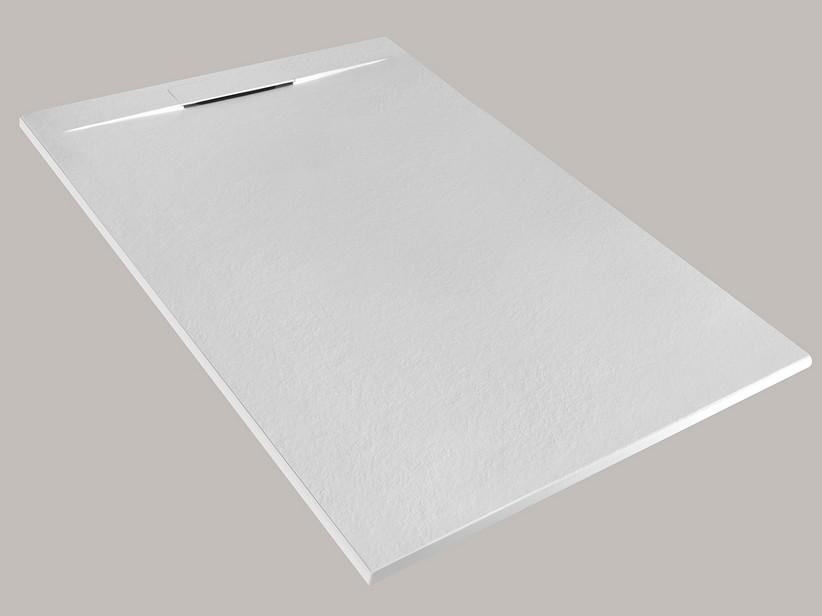 Receveur de douche Matic 90x150 en résine effet pierre bouchardée blanc | IperCeramica Receveur de douche Matic 90x150 en résine effet pierre bouchardée blanc | IperCeramica