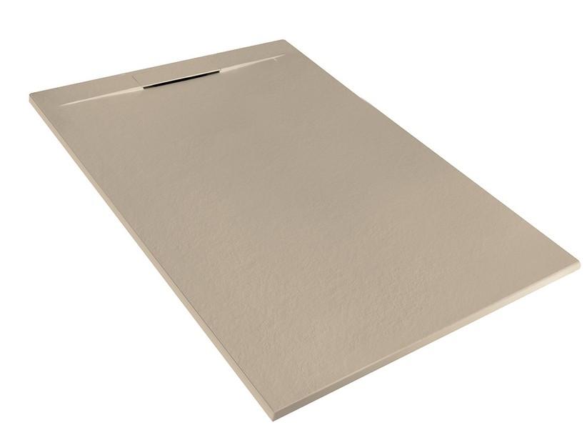 Receveur de douche Matic 90x140 en résine effet pierre bouchardée taupe | IperCeramica Receveur de douche Matic 90x140 en résine effet pierre bouchardée taupe | IperCeramica