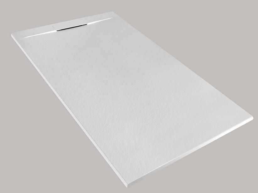 Receveur de douche Matic 90x160 en résine effet pierre bouchardée blanc | IperCeramica Receveur de douche Matic 90x160 en résine effet pierre bouchardée blanc | IperCeramica
