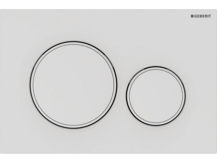 Plaque de commande WC Geberit Sigma 20 2 boutons blc mat/blc/blc mat | IperCeramica Plaque de commande WC Geberit Sigma 20 2 boutons blc mat/blc/blc mat | IperCeramica