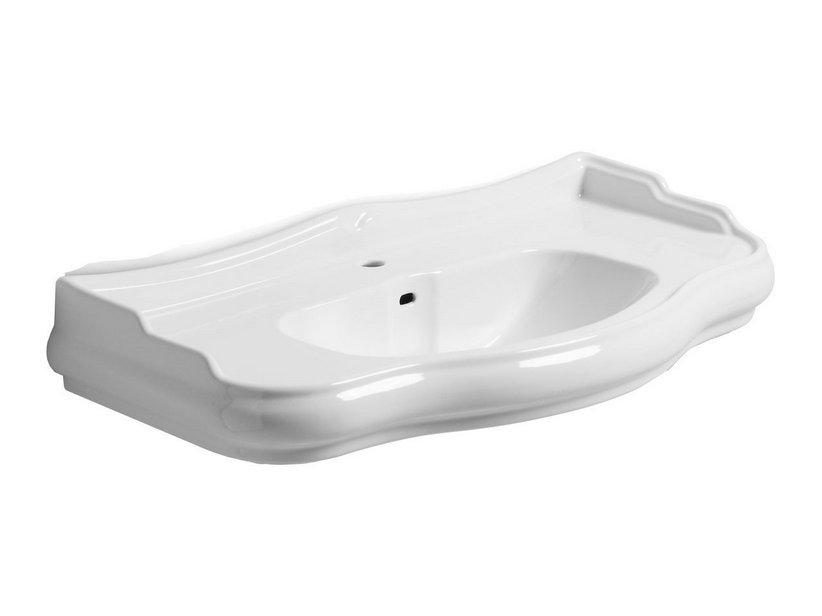 Lavabo à colonne Retro console 100x54,5 monotrou blanc brillant | IperCeramica Lavabo à colonne Retro console 100x54,5 monotrou blanc brillant | IperCeramica