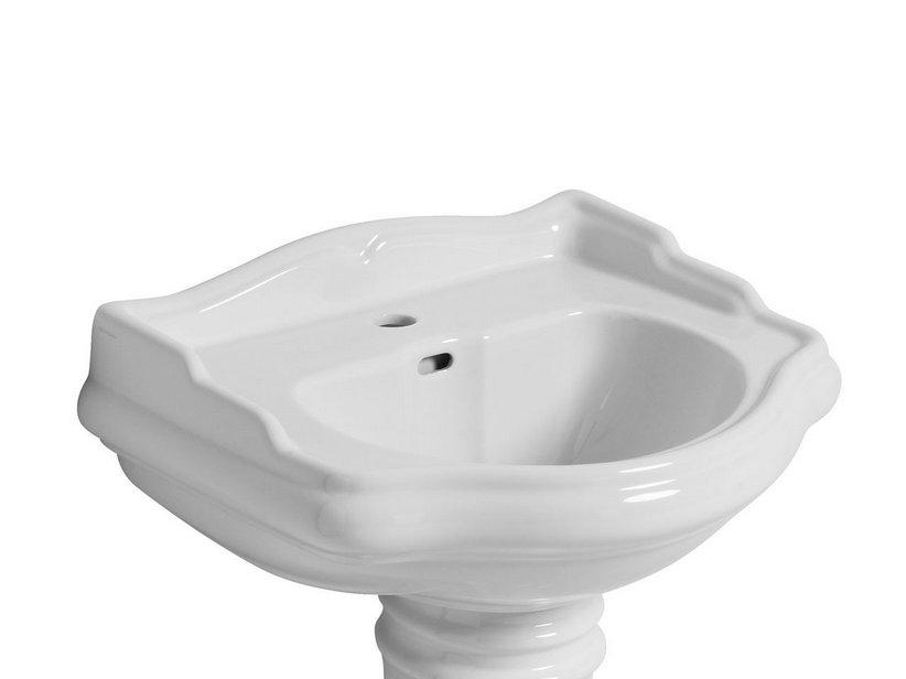 Lavabo à colonne Retro 55x46,5 monotrou blanc brillant | IperCeramica Lavabo à colonne Retro 55x46,5 monotrou blanc brillant | IperCeramica