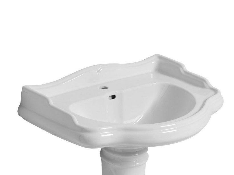 Lavabo à colonne Retro 73x54 monotrou blanc brillant | IperCeramica Lavabo à colonne Retro 73x54 monotrou blanc brillant | IperCeramica