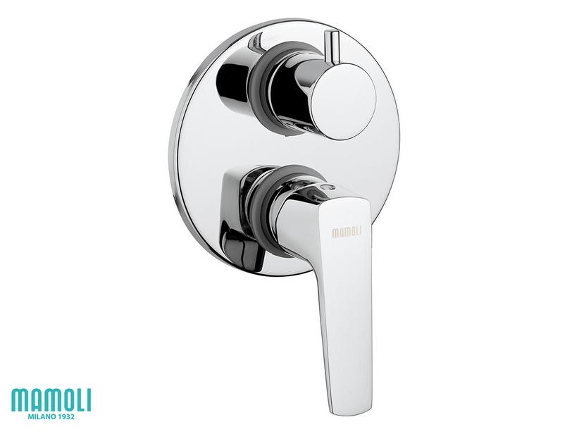 Mitigeur monocommande de douche à encastrer avec inverseur 2 voies Spartaco plaque ronde chrome | IperCeramica Mitigeur monocommande de douche à encastrer avec inverseur 2 voies Spartaco plaque ronde chrome | IperCeramica