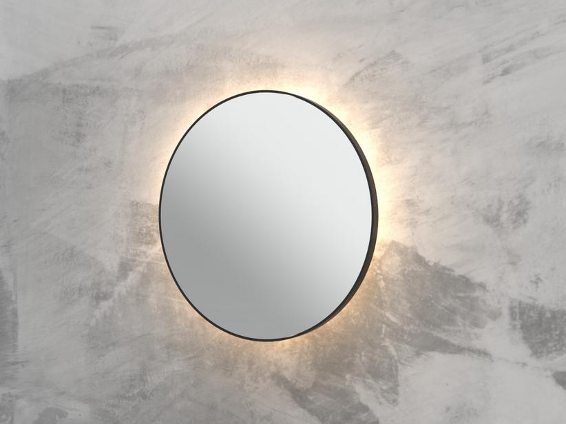 Miroir salle de bains Led Queen Ø60 cadre peint noir mat | IperCeramica Miroir salle de bains Led Queen Ø60 cadre peint noir mat | IperCeramica