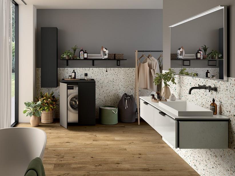 Meuble de salle de bains TOUCH 140 cm 2 tiroirs blanc brillant et lavabo Unitop à droite semi-encastré STAR blanc mat | IperCeramica Meuble de salle de bains TOUCH 140 cm 2 tiroirs blanc brillant et lavabo Unitop à droite semi-encastré STAR blanc mat | IperCeramica