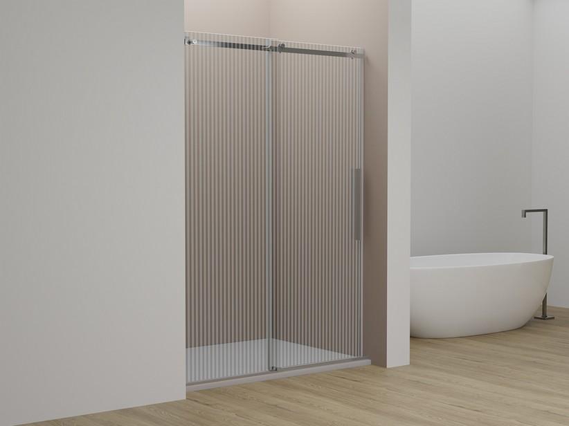 Porte de douche Velo cm 100 H200 Ext 98/100 porte coulissante gauche verre sérigraphié profilés chrome | IperCeramica Porte de douche Velo cm 100 H200 Ext 98/100 porte coulissante gauche verre sérigraphié profilés chrome | IperCeramica