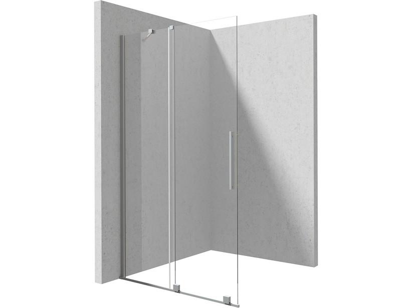 Douche à l’italienne Prizma porte coulissante 100 cm H195 ext. 98-100 cm verre 6 mm transparent profilés inox brossé | IperCeramica Douche à l’italienne Prizma porte coulissante 100 cm H195 ext. 98-100 cm verre 6 mm transparent profilés inox brossé | IperCeramica